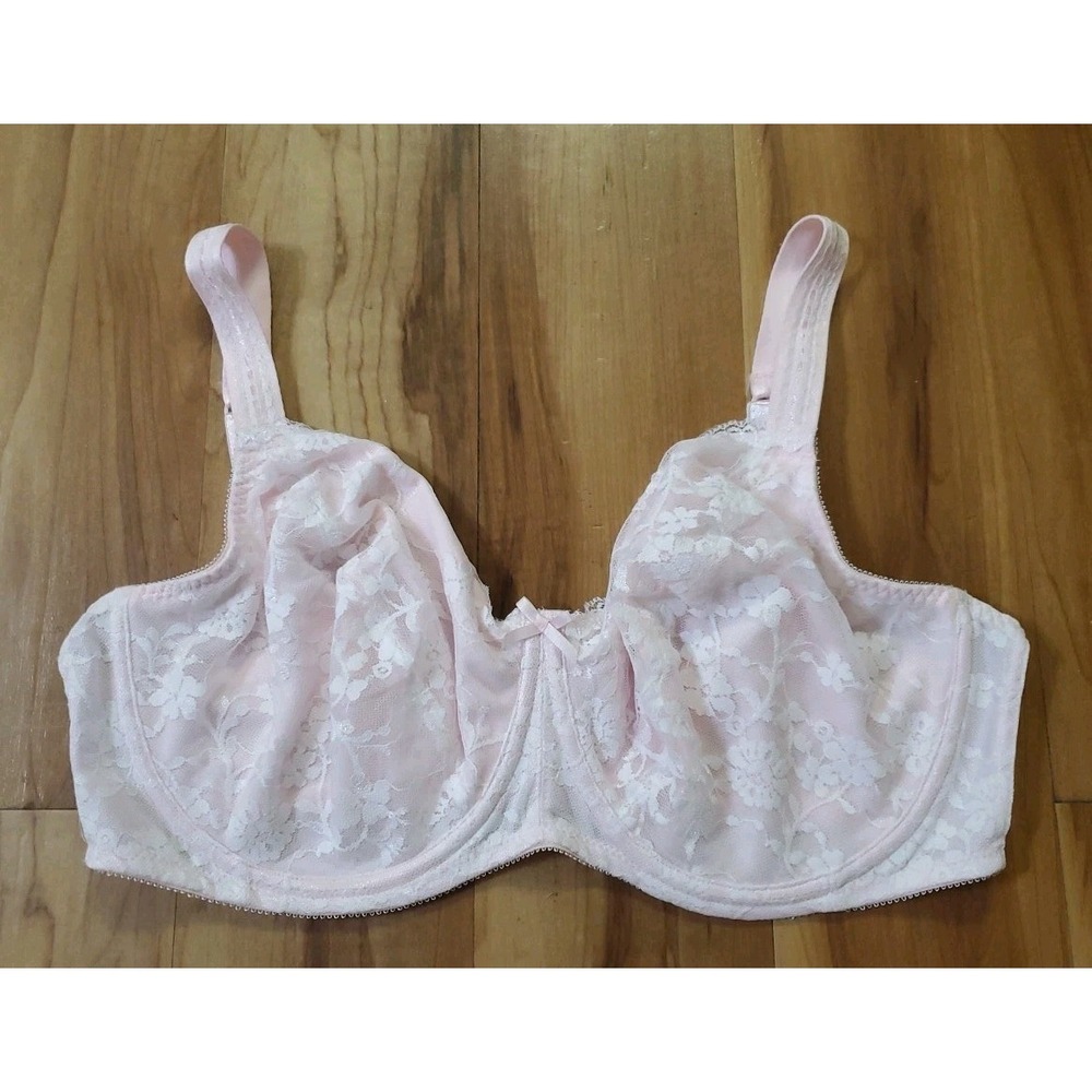Playtex‎ 7552 Lace Full Coverage Unlined Bra Underwire Womens 42D Pink
